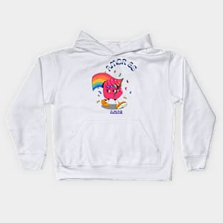 Walking amore pride hand Kids Hoodie